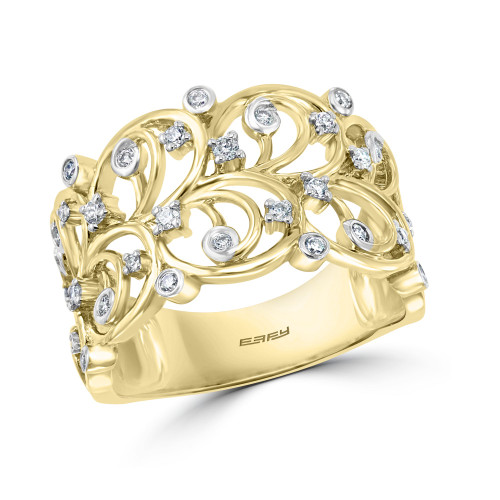EFFY® Diamond Filigree Openwork Statement Ring (1/4 ct. t.w.) in 14k Gold