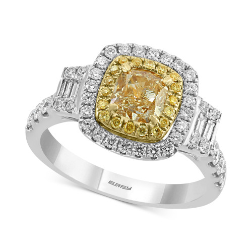 EFFY® HEMATIAN Diamond Halo Ring (1-5/8 ct. t.w.) in 18k Gold & White Gold