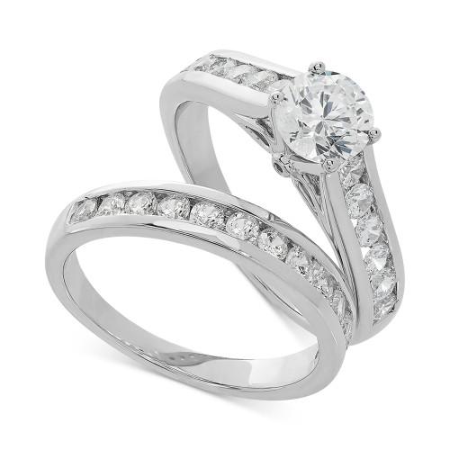IGI Certified Lab Grown Diamond Channel-Set Bridal Set (2 ct. t.w.) in 14k White Gold