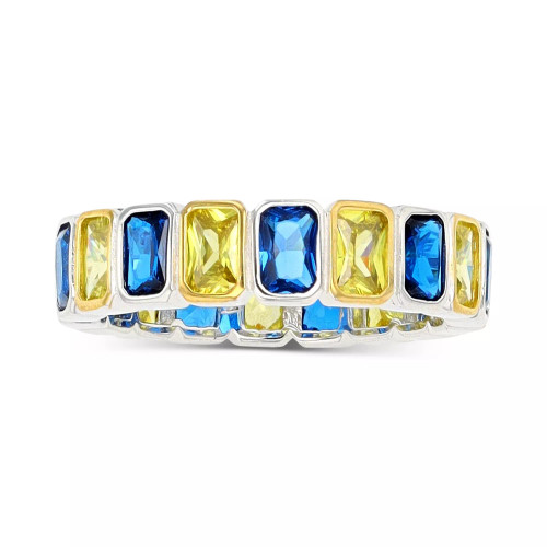 Lab-Created Blue Spinel (1/5 ct. t.w.) & Yellow Cubic Zirconia Ring (Also in White Cubic Zirconia)