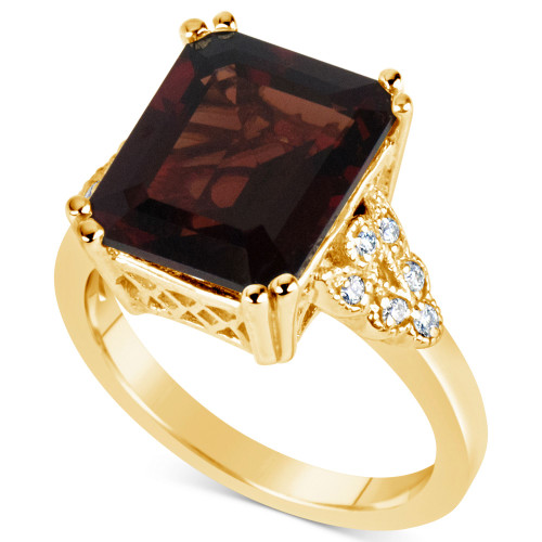Rhodolite Garnet (8 ct. t.w.) & Diamond (1/10 ct. t.w.) Ring in 14k Gold