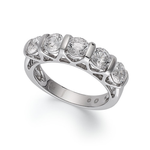 Certified Five-Stone Diamond Ring in 14k White Gold (2 ct. t.w.)