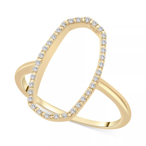 Diamond Open Oval Frame Ring (1/10 ct. t.w.) in 14k Gold or 14k White Gold, Created for Macy's