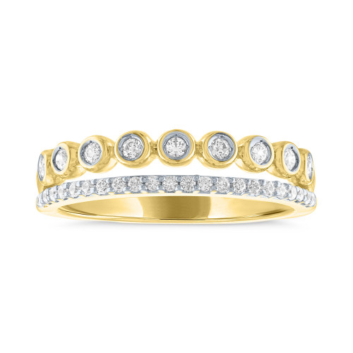 Lab-Created Diamond Bezel Stack Look Ring (1/4 ct. t.w.) in 14k Gold-Plated Sterling Silver