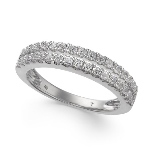 Diamond Double Row Band (1/2 ct. t.w.) in 14k White Gold