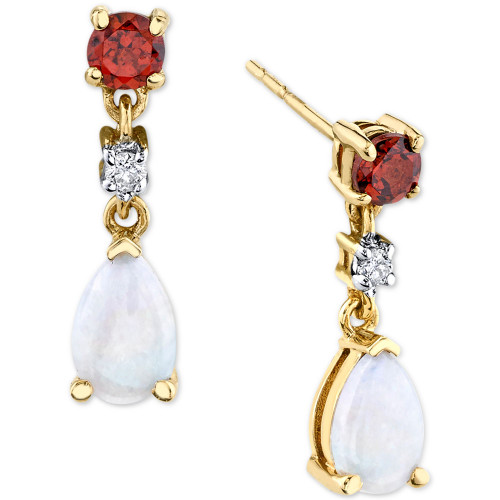 Multi-Gemstone (3/4 ct. t.w.) & Diamond Accent Drop Earrings in 14k Gold