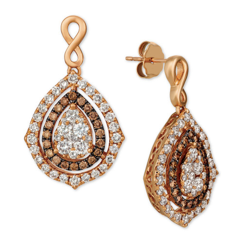 Nude Diamonds® & Chocolate Diamonds® Fancy Drop Earrings (2-1/2 ct. t.w.) in 14k Rose, Yellow or White Gold