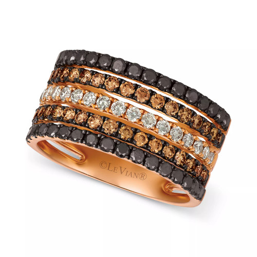 Chocolate Layer Cake™ Blackberry Diamonds®, Chocolate Diamonds® & Nude Diamonds® Statement Ring (1-5/8 ct. t.w.) in 14k Rose, Yellow or White Gold