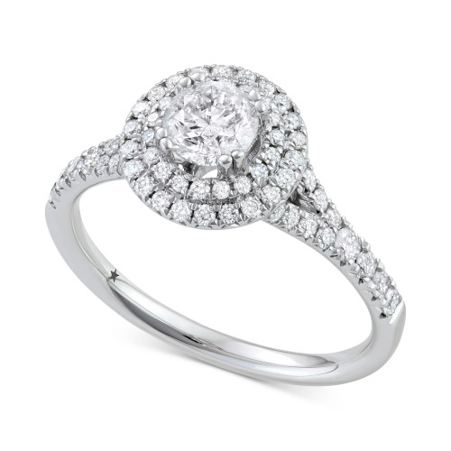 Diamond Double Halo Engagement Ring (1-1/10 ct. t.w.) in 14k White Gold