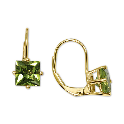 Peridot Princess Leverback Drop Earrings (2-1/4 ct. t.w.) in 14k Gold Earrings