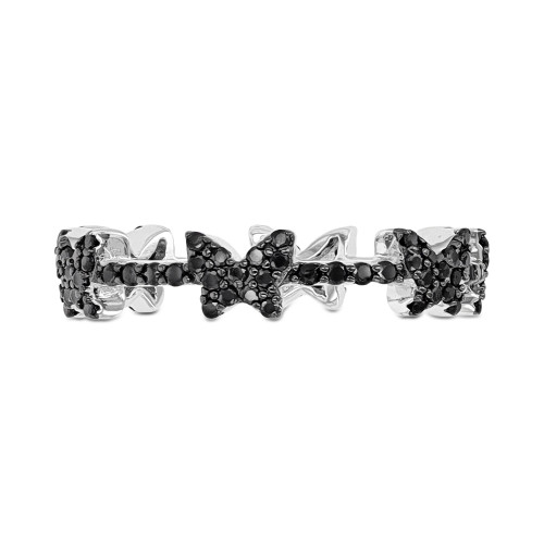 Black Spinel Butterfly Band (3/4 ct. t.w.) in Sterling Silver