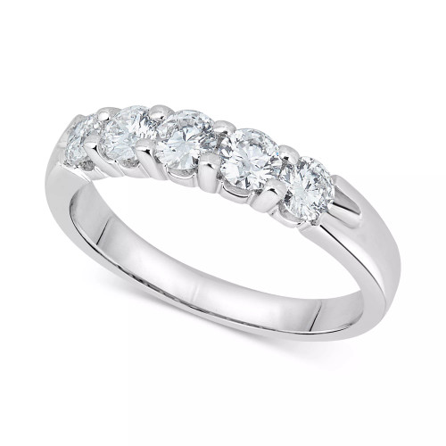 Diamond Five-Stone Ring (1 ct. t.w.) in 14k White or Yellow Gold