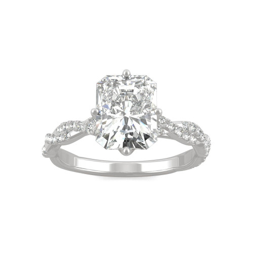 Moissanite Radiant Statement Ring 3-1/10 ct. t.w. Diamond Equivalent in 14k White Gold