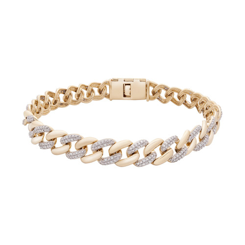 Men's Diamond Link Chain Bracelet (1/2 ct. t.w.) in 10k Gold