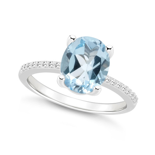 Women's Sky Blue Topaz (3-3/5 ct.t.w.) and Diamond (1/10 ct.t.w.) Ring in Sterling Silver