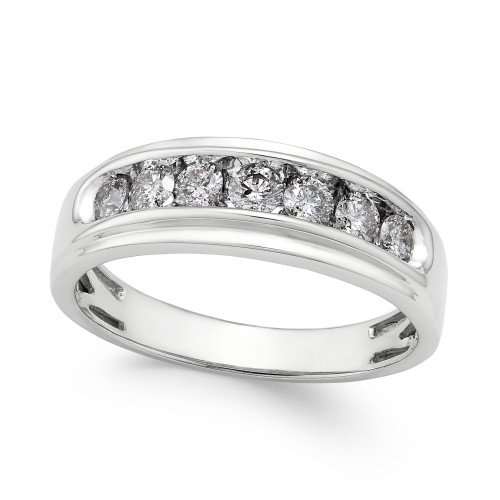Men's Diamond Band (3/4 ct. t.w.) in 10k White Gold