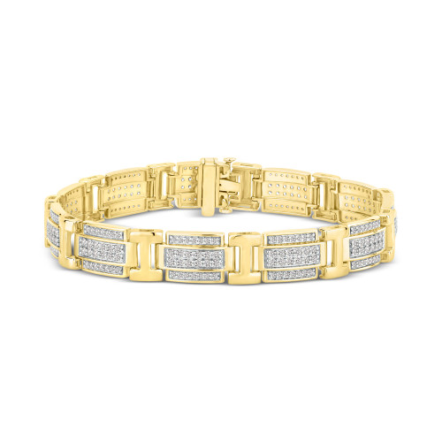 Men's Diamond Link Bracelet (3 ct. t.w.) in 10k Gold