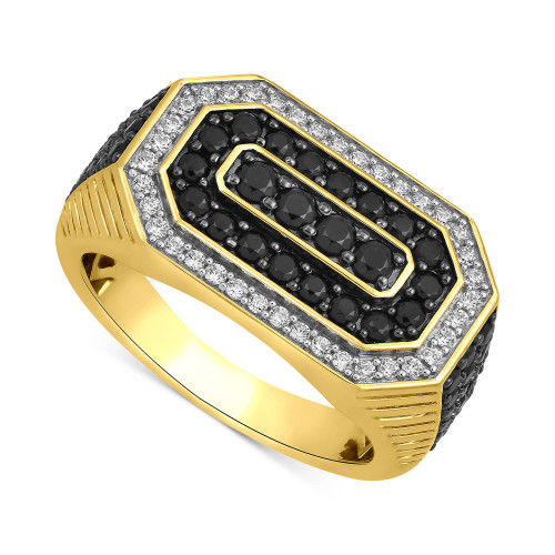 Men's Black & White Diamond Cluster Ring (2 ct. t.w.) in 10k Gold