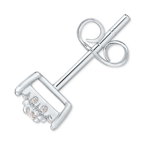 Men's Diamond Cluster Single Stud Earrings (1/4 ct. t.w.) in 10k White Gold