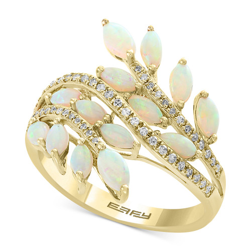 EFFY® Opal (1-1/3 ct. t.w.) & Diamond (1/5 ct. t.w.) Ring in 14k Gold