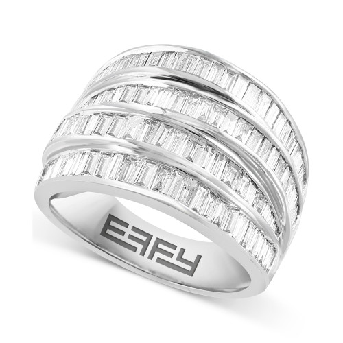 EFFY® Diamond Baguette Multirow Statement Ring (1-1/2 ct. t.w.) in 14k White Gold