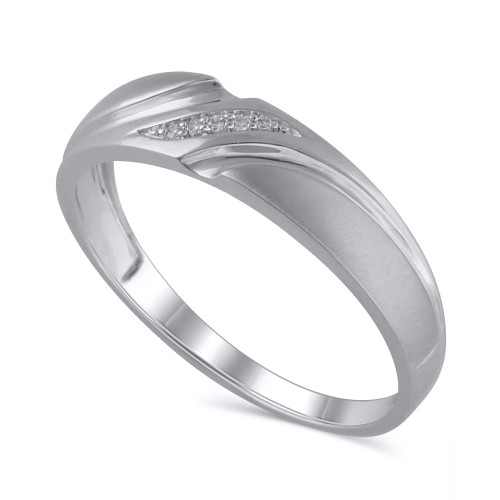 Men's Certified Diamond Accent Ring in 14K White Gold