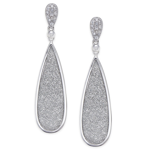 Diamond Glitter Drop Earrings (1/5 ct. t.w.) in Sterling Silver