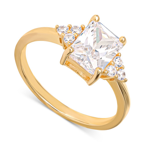 Cubic Zirconia Statement Ring in Gold-Plated Sterling Silver, Created for Macy's