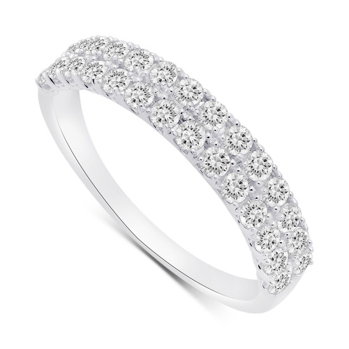 Diamond Double Row Band (3/4 ct. t.w.) in Platinum
