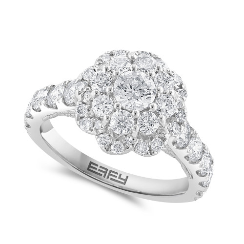 EFFY® Diamond Cluster Engagement Ring (1-7/8 ct. t.w.) in 14k White Gold