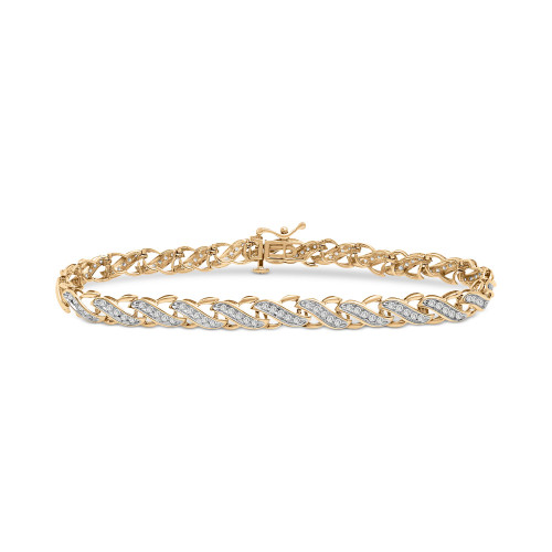 Diamond Diagonal Link Bracelet (1 ct. t.w.) in 10k Gold, Created for Macy's