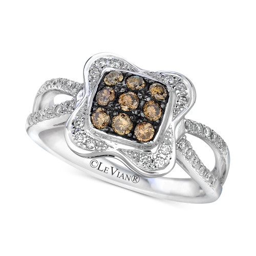 Chocolatier® Diamond Cluster Ring (1/2 ct. t.w.) in 14k White Gold