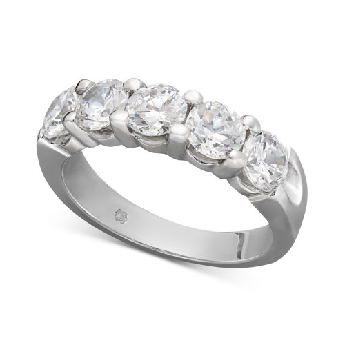 Certified Five Diamond Station Band Ring in 14k White Gold (2 ct. t.w.)