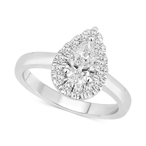 Diamond Pear Halo Engagement Ring (1 ct. t.w.) in 14k White, Yellow or Rose Gold