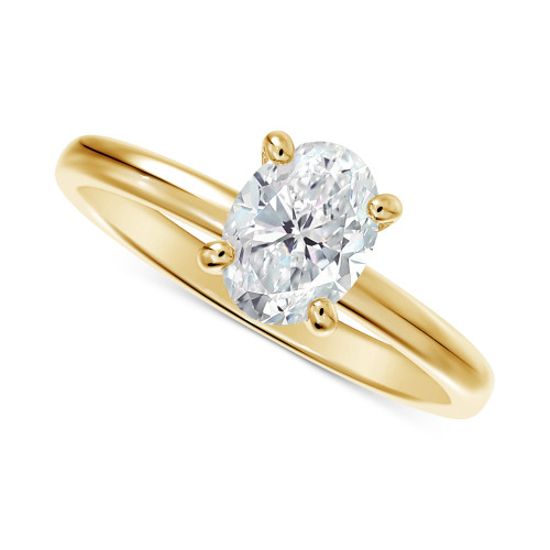 Diamond Solitaire Oval-Cut Diamond Engagement Ring (1/2 ct. t.w.) in 14k Gold
