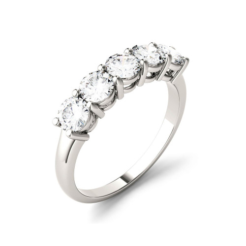 Moissanite Five Stone Band 1-1/6 ct. t.w. Diamond Equivalent in 14k White Gold