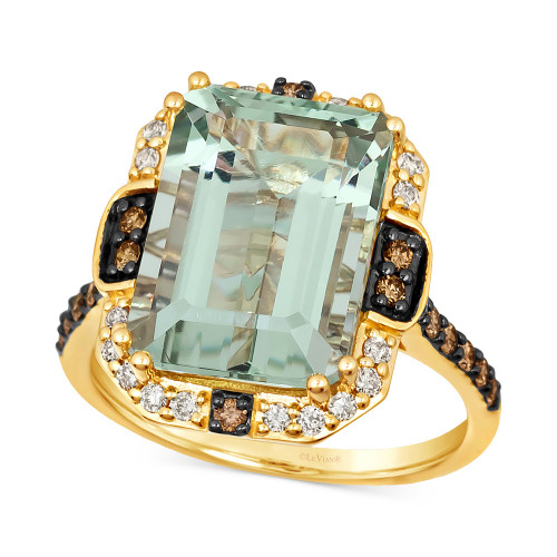Mint Julep Quartz (6-5/8 ct. t.w.) & Diamond (3/8 ct. t.w.) Statement Ring in 14k Gold