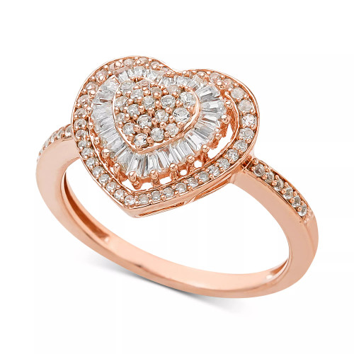 Diamond Heart Cluster Ring (1/2 ct. t.w.) in 14k White , Yellow or Rose Gold