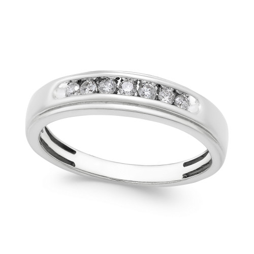 Men's Diamond Band (1/4 ct. t.w.) in 10k White Gold