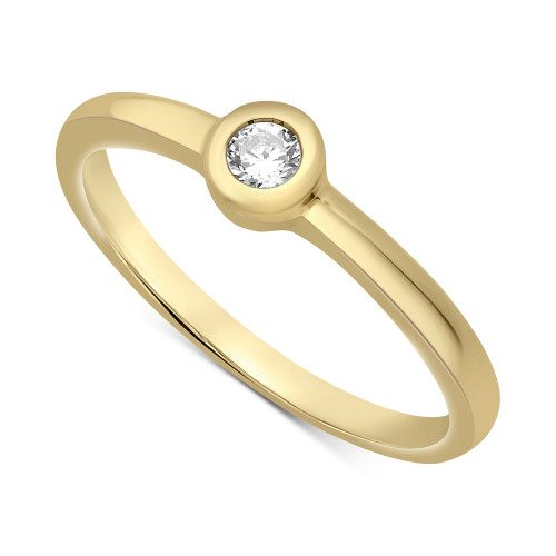 Certified Diamond Bezel Ring (1/10 ct. t.w.) in 14k Gold, Created for Macy's