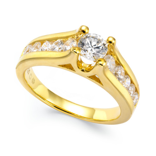 Certified Diamond Channel Engagement Ring in 14k Gold (1 ct. t.w.)
