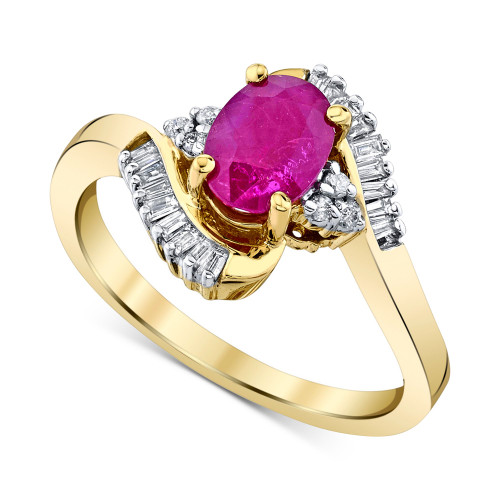 Ruby (1 ct. t.w.) & Diamond (1/5 ct. t.w.) Ring in 10k Gold