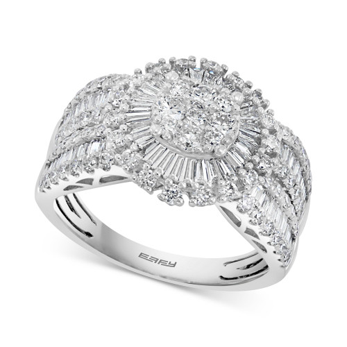 EFFY® Diamond Baguette Cluster Statement Ring (1-1/2 ct. t.w.) in 14k White Gold