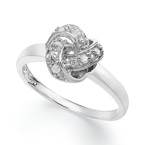 Diamond Love Knot Ring in Sterling Silver (1/10 ct. t.w.)