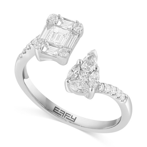 EFFY® Diamond Multi-Cut Cluster Cuff Ring (3/4 ct. t.w.) in 14k White Gold