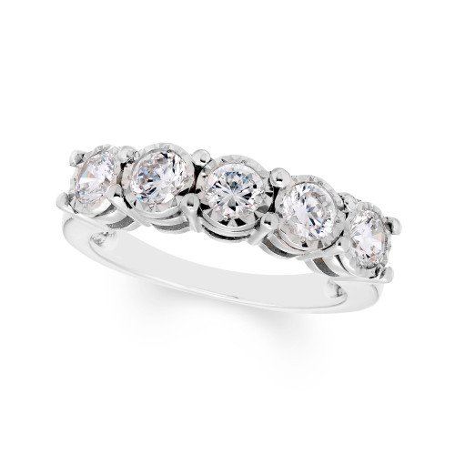 Diamond 5-Stone Band (1 ct. t.w.) in 14k White Gold