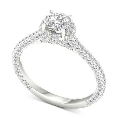 IGI Certified Diamond Halo Engagement Ring (1-1/3 ct. t.w.) in Platinum