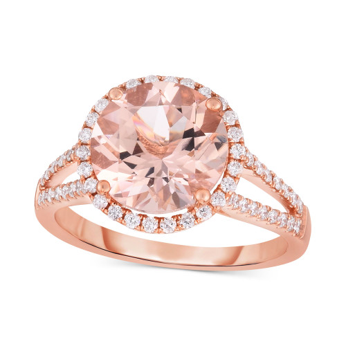 Morganite (3 ct. t.w.) & Diamond (3/8 ct. t.w.) Ring in 14k Rose Gold