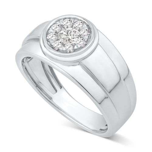 Men's Diamond Cluster Band (1/2 ct. t.w.) in 10k White Gold