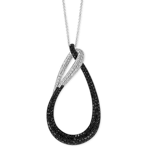 EFFY® Diamond Loop 18" Pendant Necklace (1 ct. t.w.) in 14k White Gold